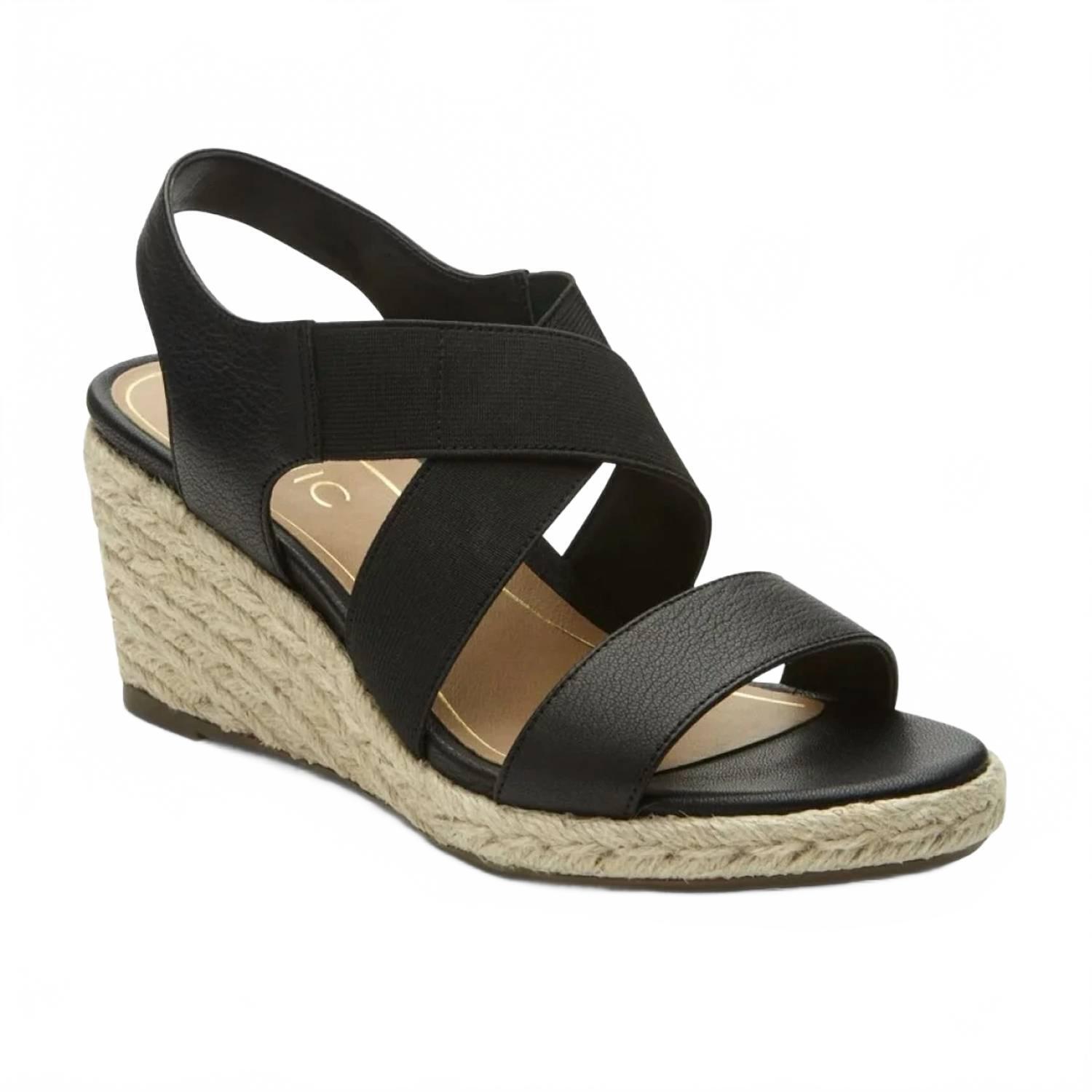 New Vionic Women's Ainsleigh Wedge Sandal In Black